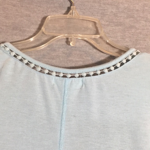 STUDIO Comfy Stretch Oversized Relaxed Fit Jersey Knit Tie Front Lacey Trim - Picture 4 of 16